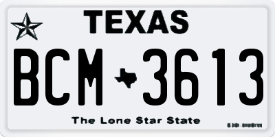 TX license plate BCM3613