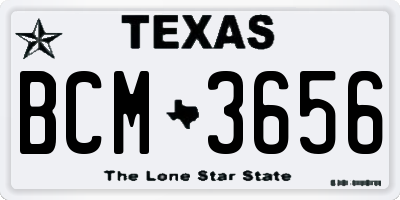 TX license plate BCM3656