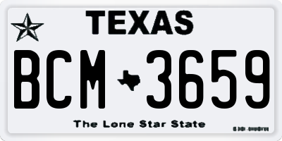 TX license plate BCM3659