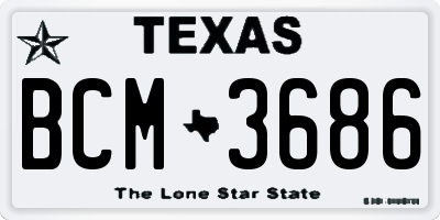 TX license plate BCM3686
