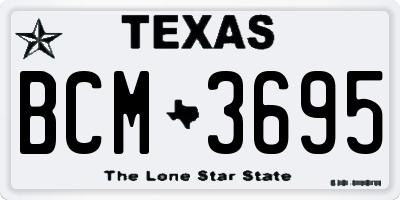 TX license plate BCM3695