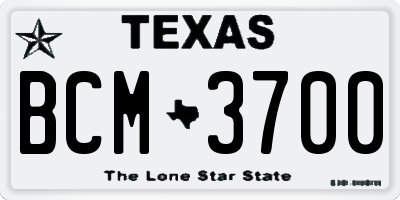 TX license plate BCM3700