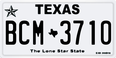TX license plate BCM3710