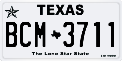 TX license plate BCM3711