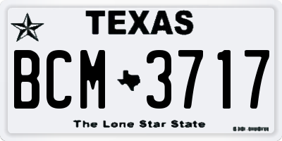 TX license plate BCM3717