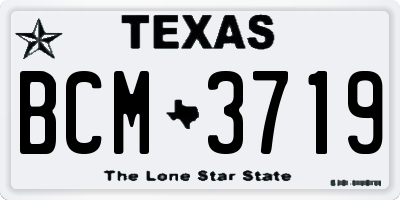 TX license plate BCM3719