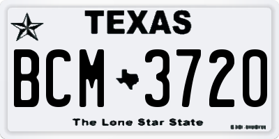 TX license plate BCM3720