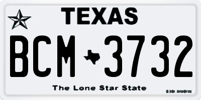 TX license plate BCM3732