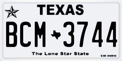 TX license plate BCM3744