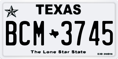 TX license plate BCM3745