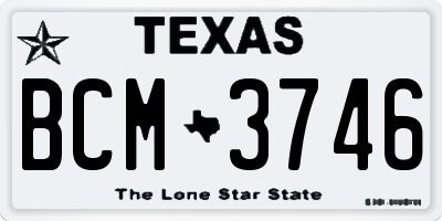 TX license plate BCM3746