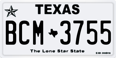 TX license plate BCM3755
