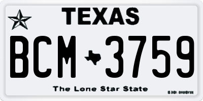 TX license plate BCM3759