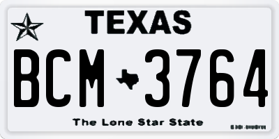 TX license plate BCM3764