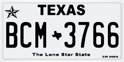 TX license plate BCM3766