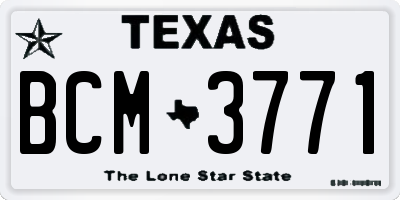 TX license plate BCM3771