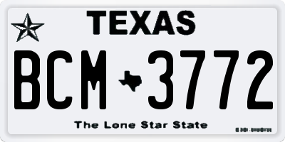 TX license plate BCM3772