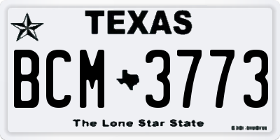 TX license plate BCM3773