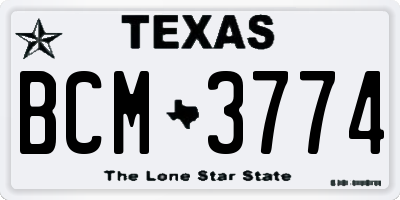 TX license plate BCM3774
