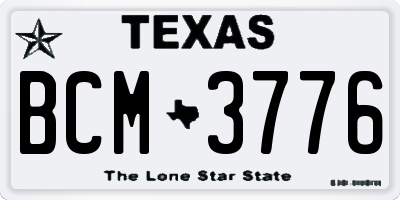 TX license plate BCM3776