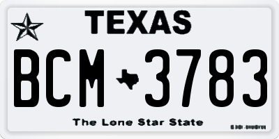 TX license plate BCM3783
