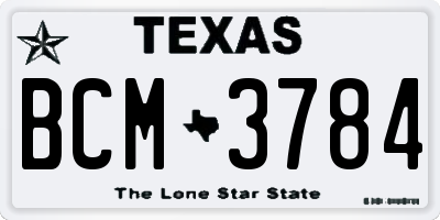 TX license plate BCM3784