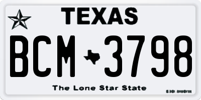 TX license plate BCM3798
