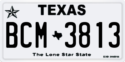 TX license plate BCM3813