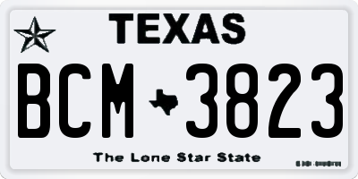 TX license plate BCM3823