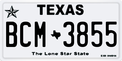 TX license plate BCM3855
