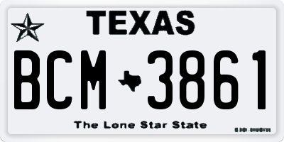 TX license plate BCM3861