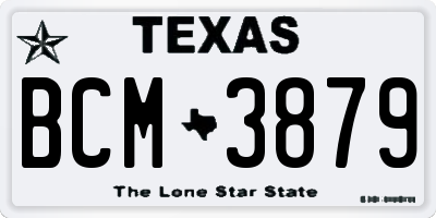 TX license plate BCM3879