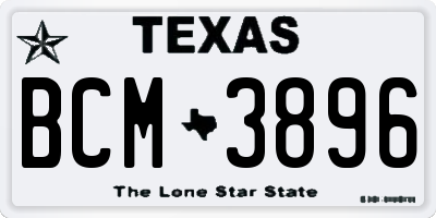TX license plate BCM3896
