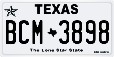 TX license plate BCM3898