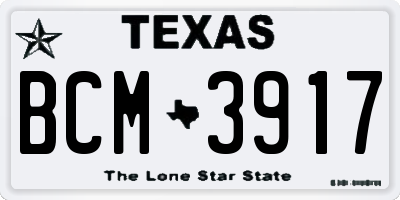 TX license plate BCM3917