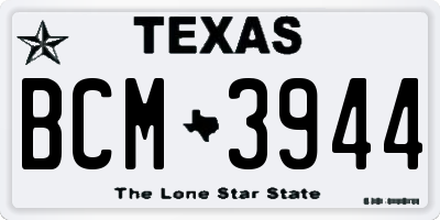 TX license plate BCM3944