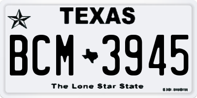 TX license plate BCM3945