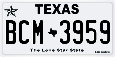 TX license plate BCM3959