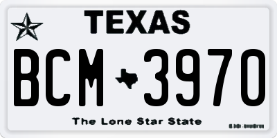 TX license plate BCM3970