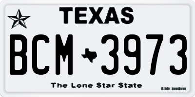 TX license plate BCM3973