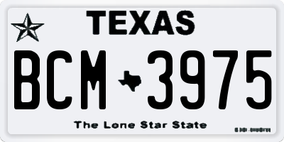 TX license plate BCM3975