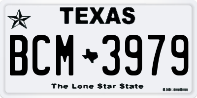 TX license plate BCM3979