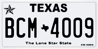 TX license plate BCM4009