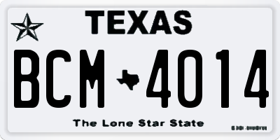 TX license plate BCM4014