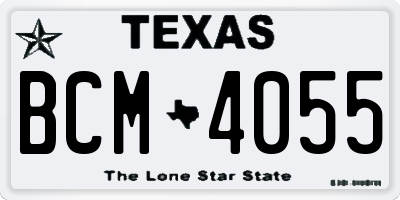 TX license plate BCM4055