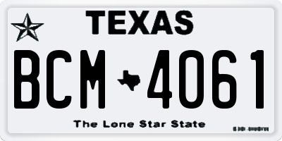 TX license plate BCM4061