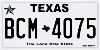 TX license plate BCM4075