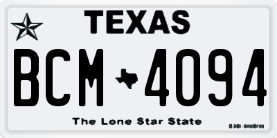 TX license plate BCM4094