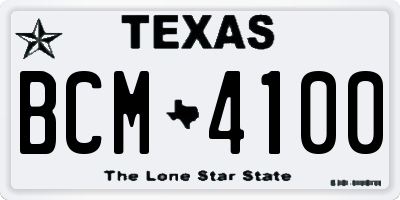 TX license plate BCM4100