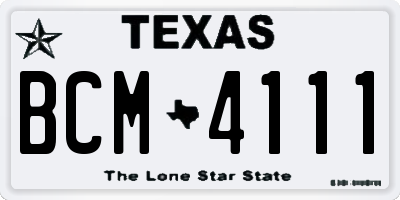 TX license plate BCM4111